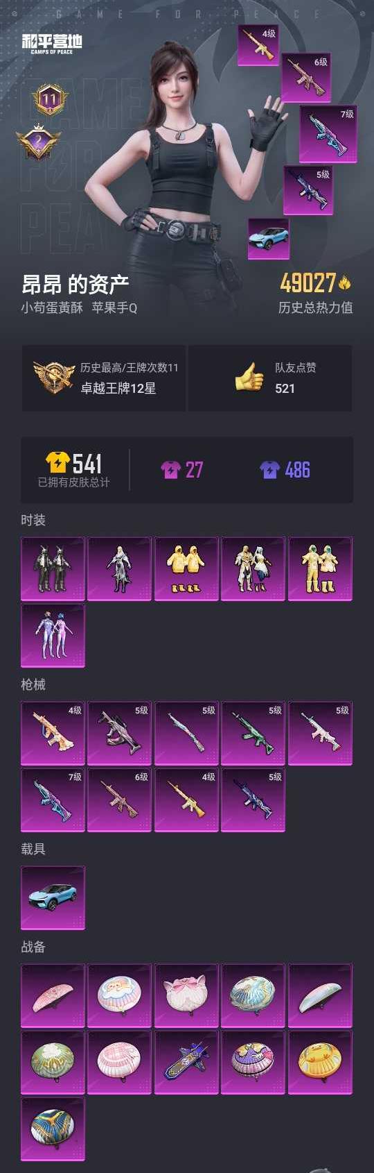 HPYYH3325285和平精英账号详情图4