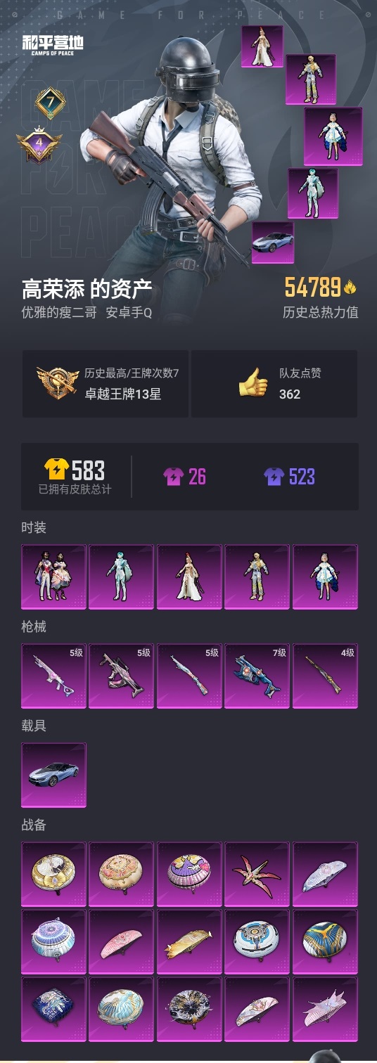 HPYYH3323626和平精英账号详情图4