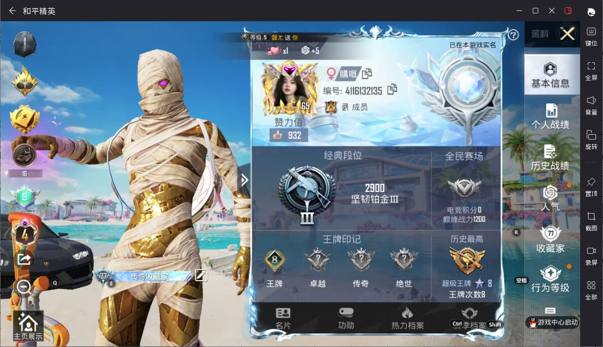 HPQM3316713和平精英账号详情图5 HPQM3316713和平精英账号详情图5