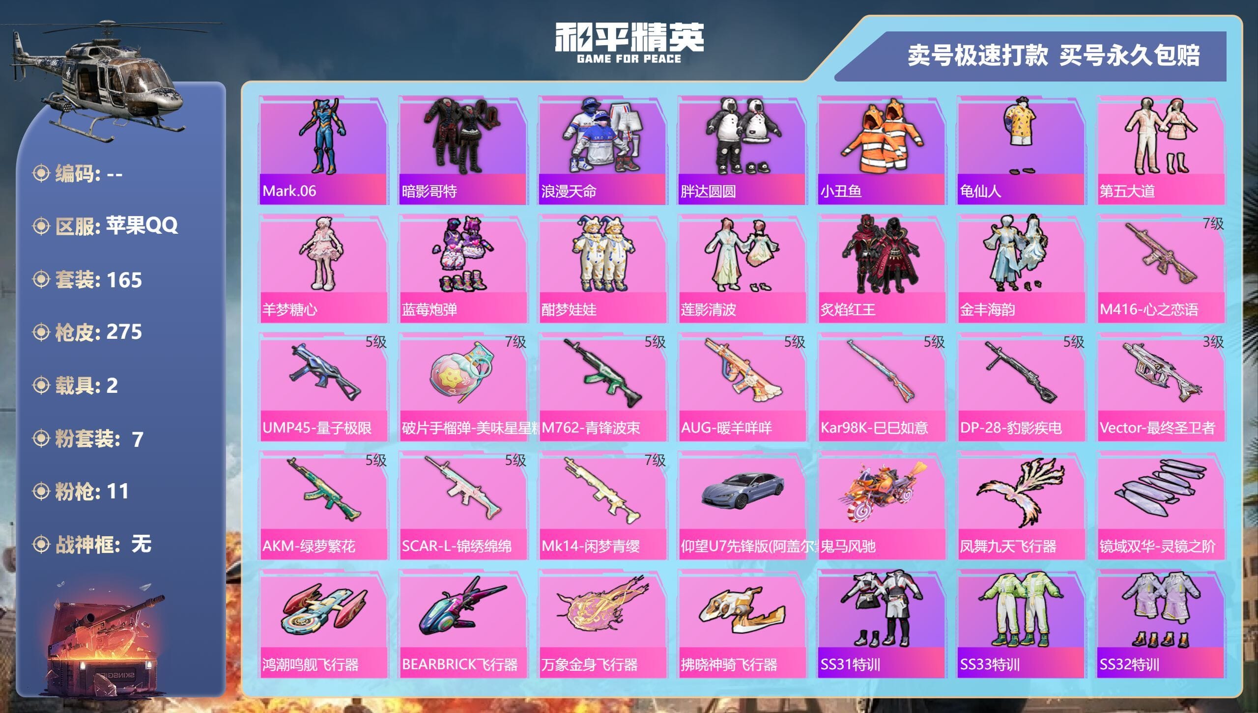 HPQM3317197和平精英账号详情图5 HPQM3317197和平精英账号详情图5