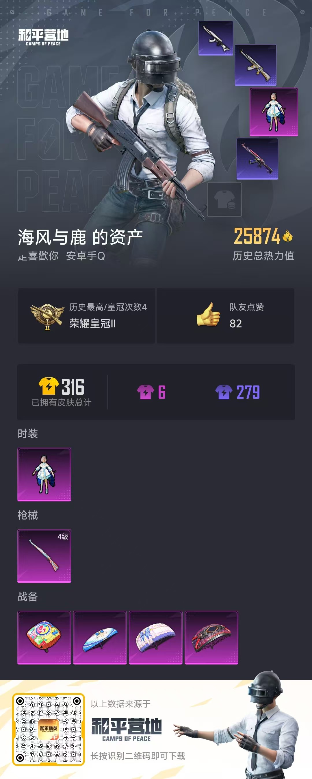 HPQK3327512和平精英账号详情图2