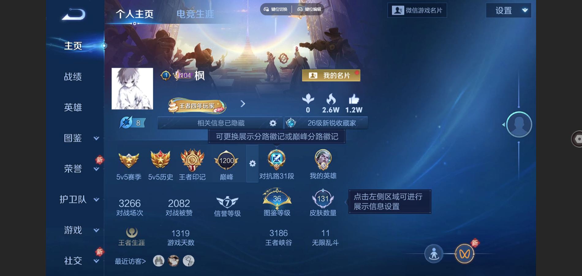 王者荣耀账号苹果VX120英雄-131皮肤-万战小国服司空震 131皮肤2无双3珍品传说10传说 对抗路31段 1星传说