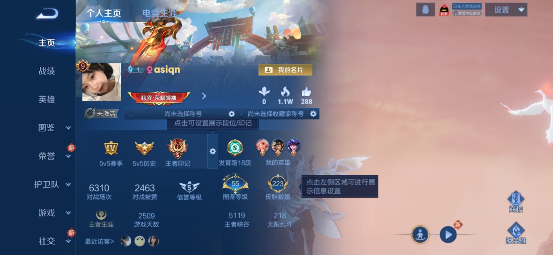 王者荣耀账号安卓QQ111英雄-224皮肤-典藏3 传说28 史诗75 限定67 英雄111 皮肤224 稀有英雄8 贵