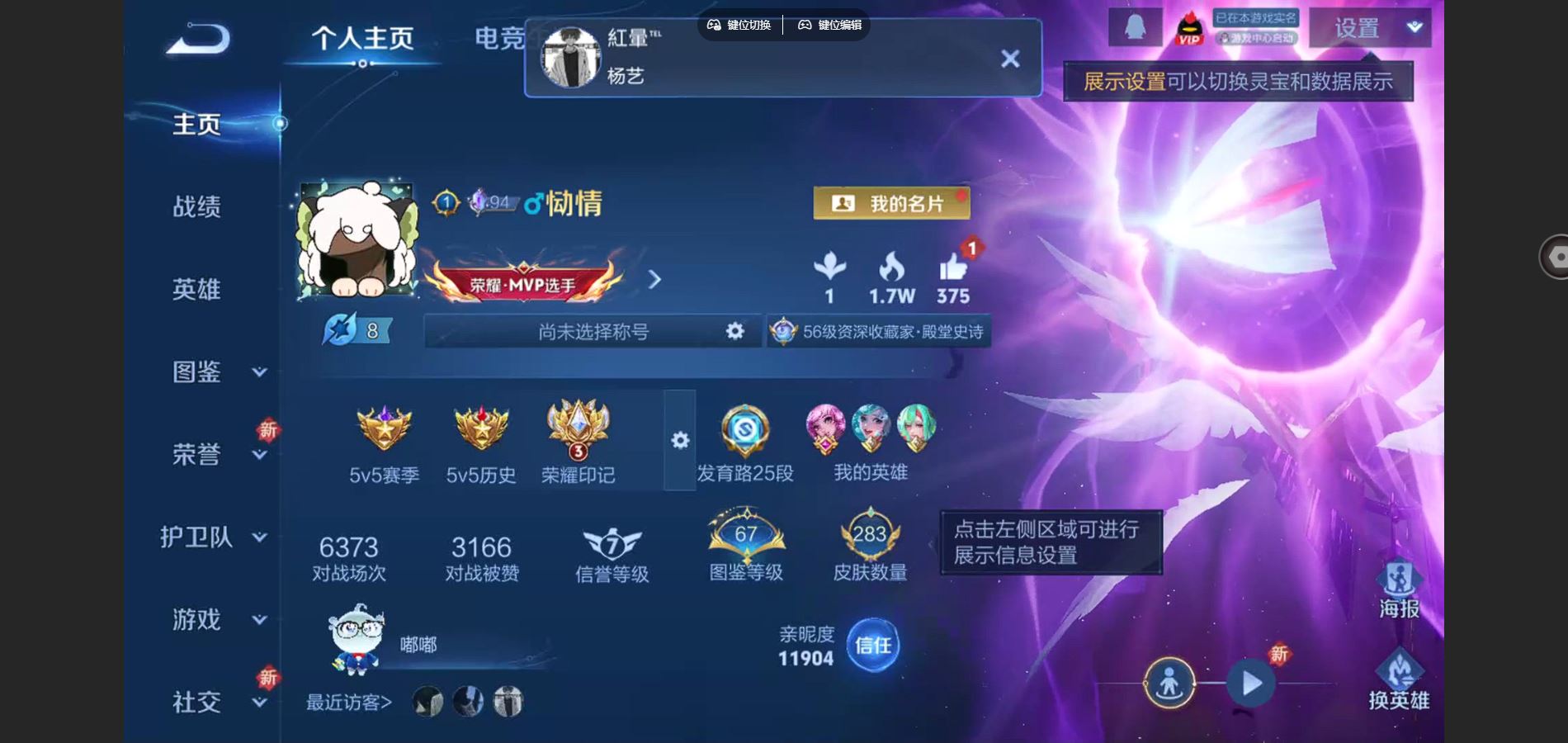 王者荣耀账号苹果QQ127英雄-283皮肤--V8-283皮肤1典藏1无双3珍品传说18传说 1星传说 幽冥之眼 【全皮