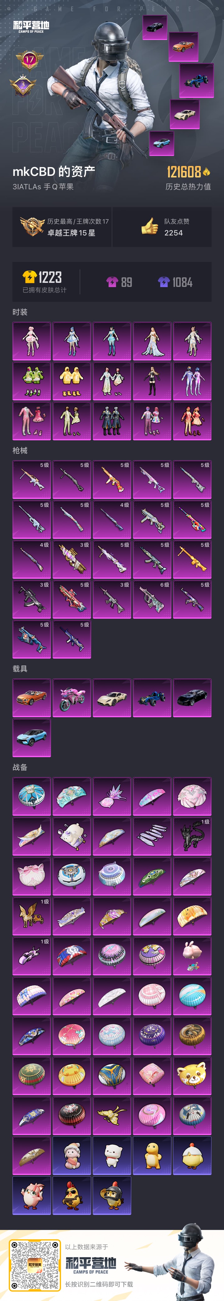 和平精英账号苹果QQ6载具-0套装-357枪皮-5稀有7载具15粉装22特效枪 热力值 17印记  【5稀有】 奇异狩猎