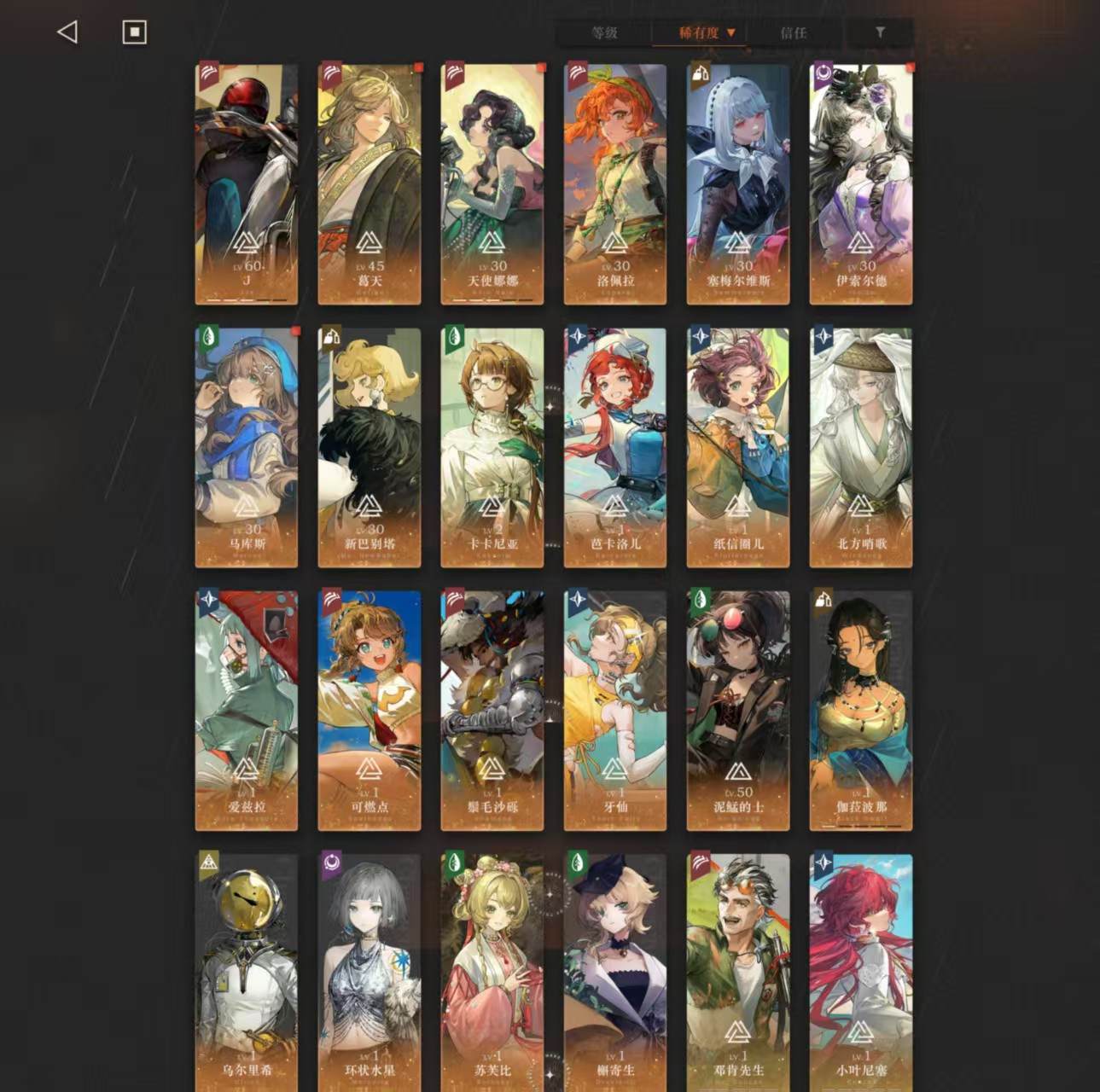 拥有六星角色：葛天 洛佩拉 塞梅尔维斯 伊...