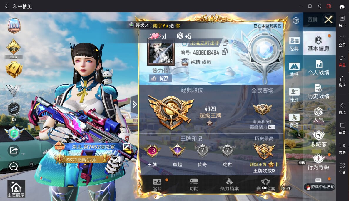 和平精英账号苹果QQ2载具-895套装-302枪皮-实名: 不可修改 时装数: 895 载具数: 2 枪械数: 302 