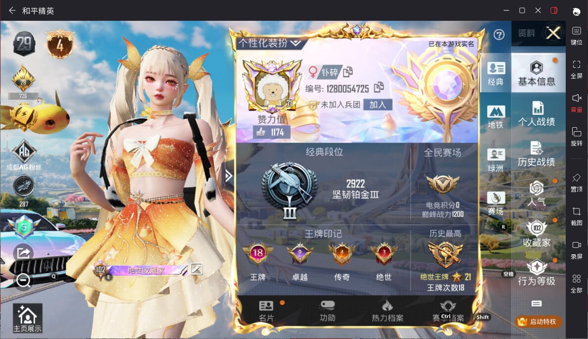 HPQM3394651和平精英账号详情图3 HPQM3394651和平精英账号详情图3