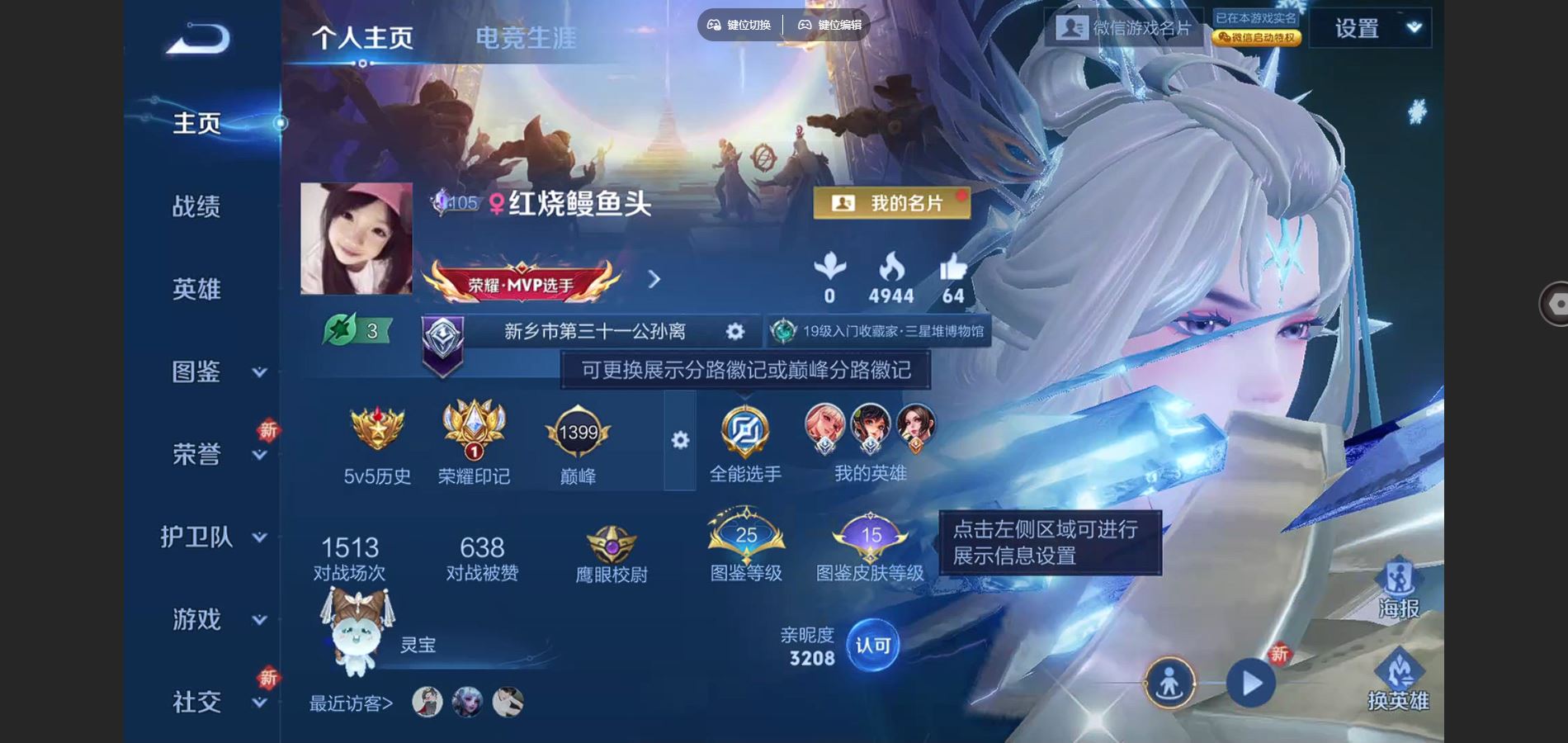 王者荣耀账号苹果VX94英雄-95皮肤-V永久社交限制不影响游戏 95皮肤13传说 1星传说 未来机甲【传说】 神树通天