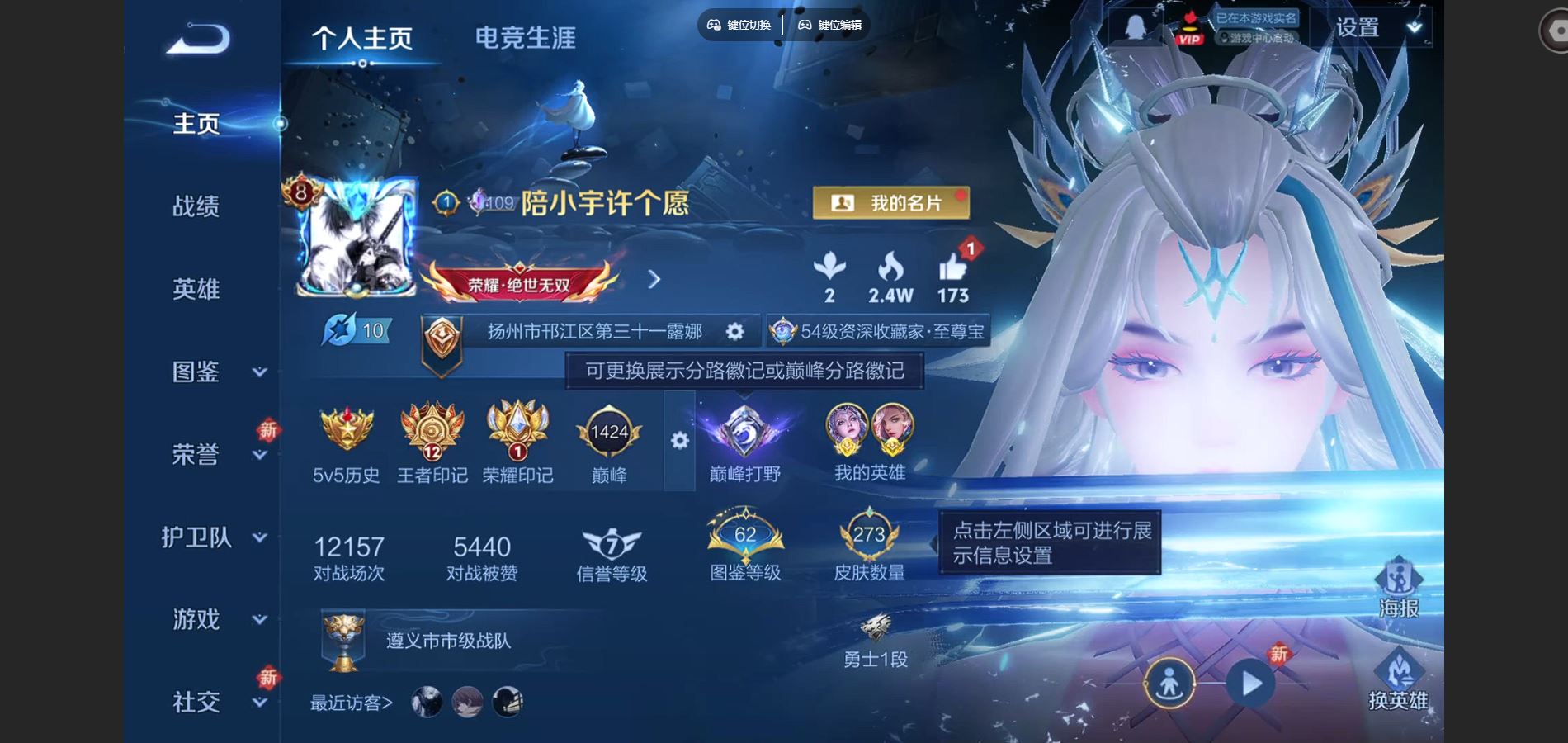 王者荣耀账号安卓QQ127英雄-273皮肤--V8-273皮肤1典藏1珍品传说25传说 打野42段 金标元歌 金标露娜 