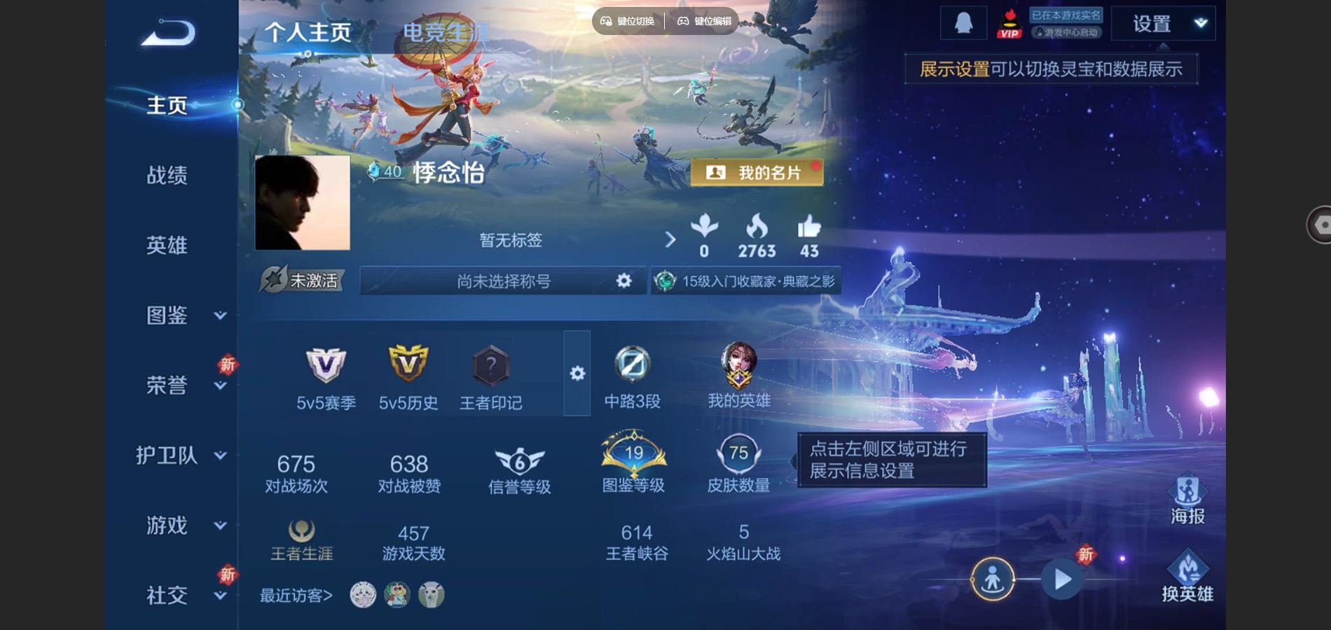 王者荣耀账号安卓QQ53英雄-75皮肤--V6-75皮肤1典藏1无双4传说【典藏】幻阙歌【无双】真我赫兹瑶【传说】愿照众