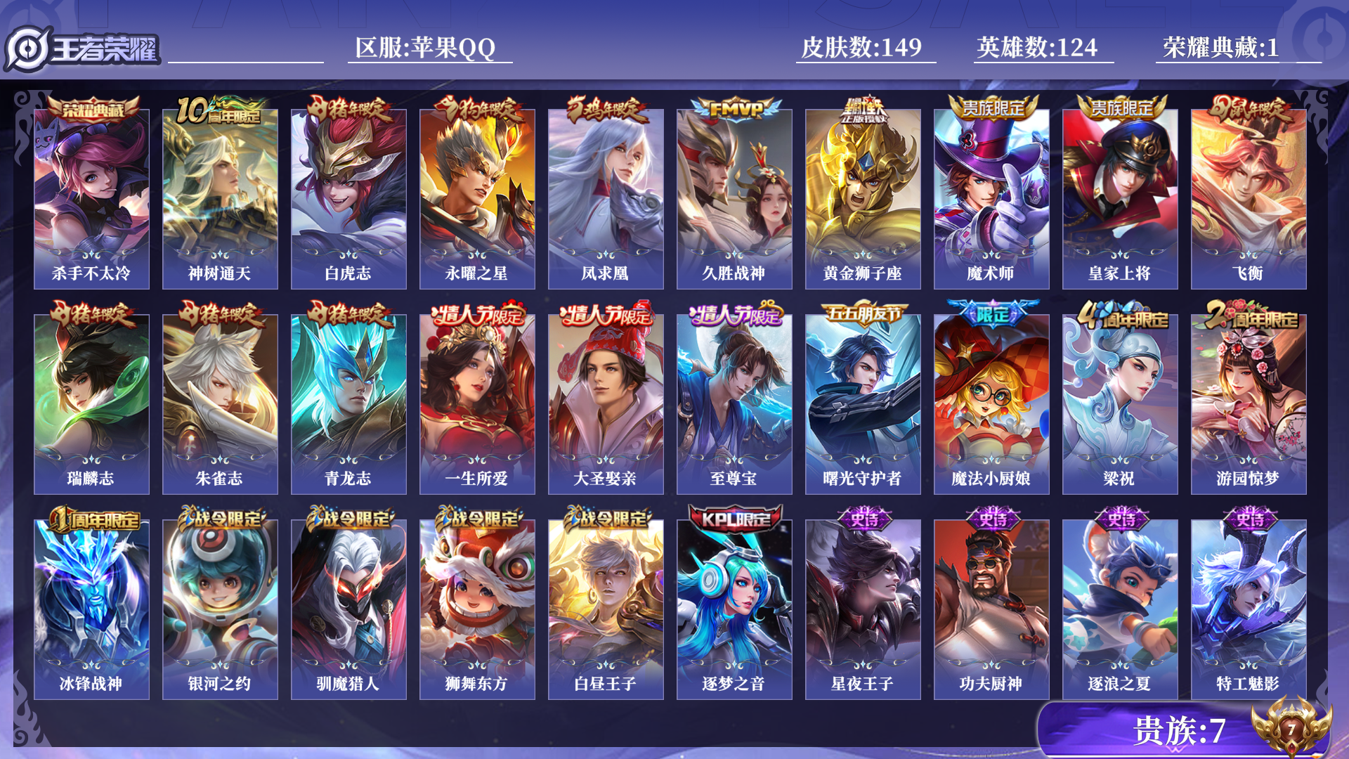 WZQM3406740王者荣耀账号详情图13