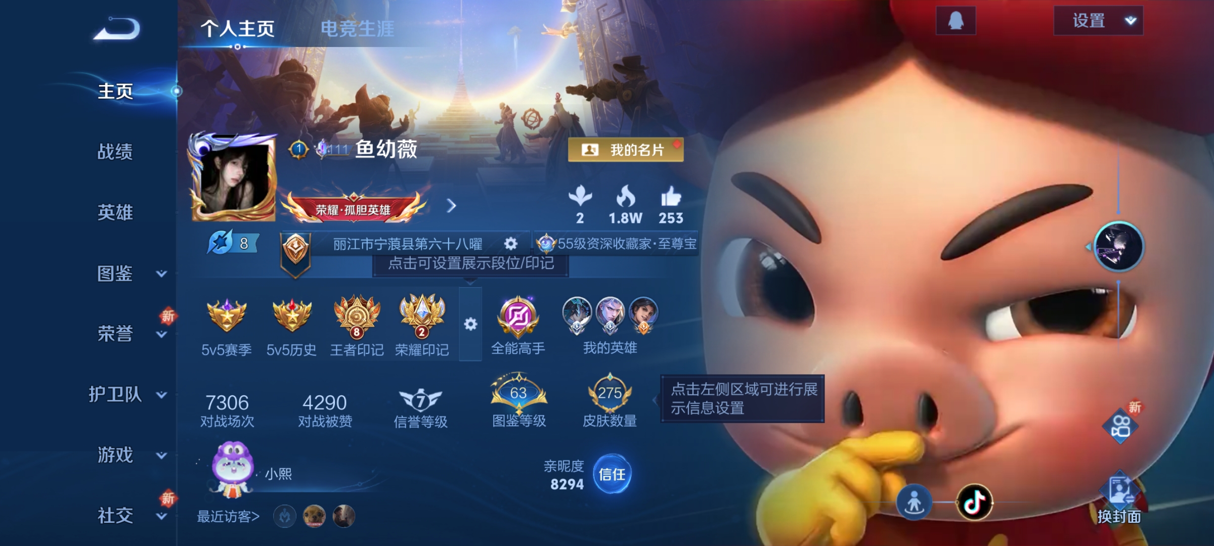 王者荣耀账号安卓QQ[14228589]DAS7560 可二次 安卓Q-V7-275皮肤1典藏1珍品传说11传说85史诗