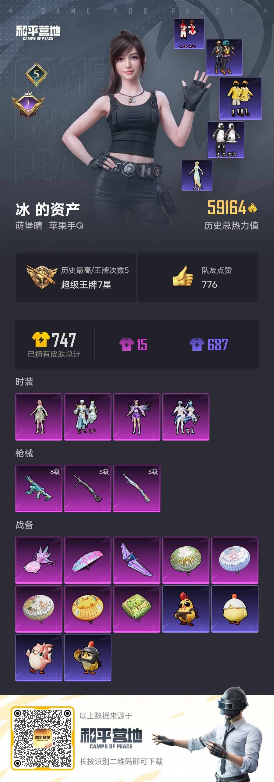 和平精英账号苹果QQ0载具-162套装-207枪皮-0载具-162套装-207枪皮--4粉装3特效枪11热门162套装2