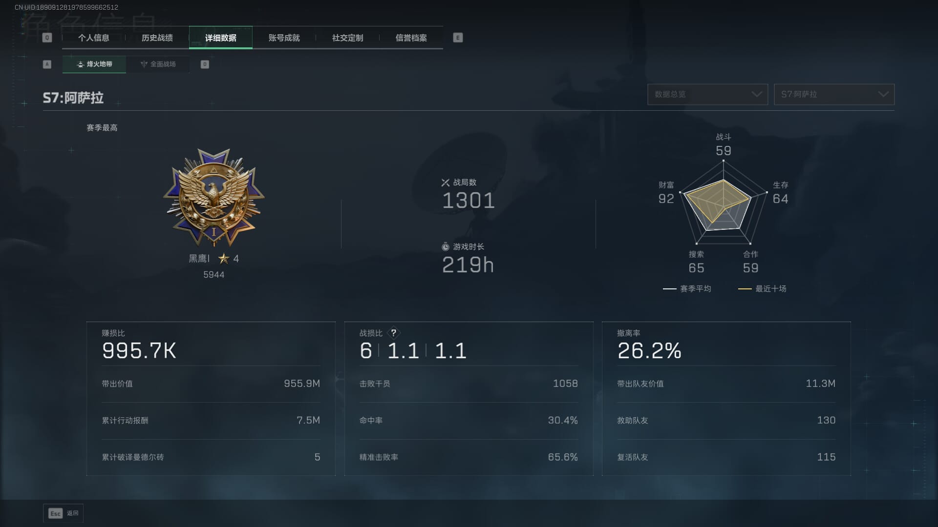 SJZQM396256三角洲行动账号详情图7