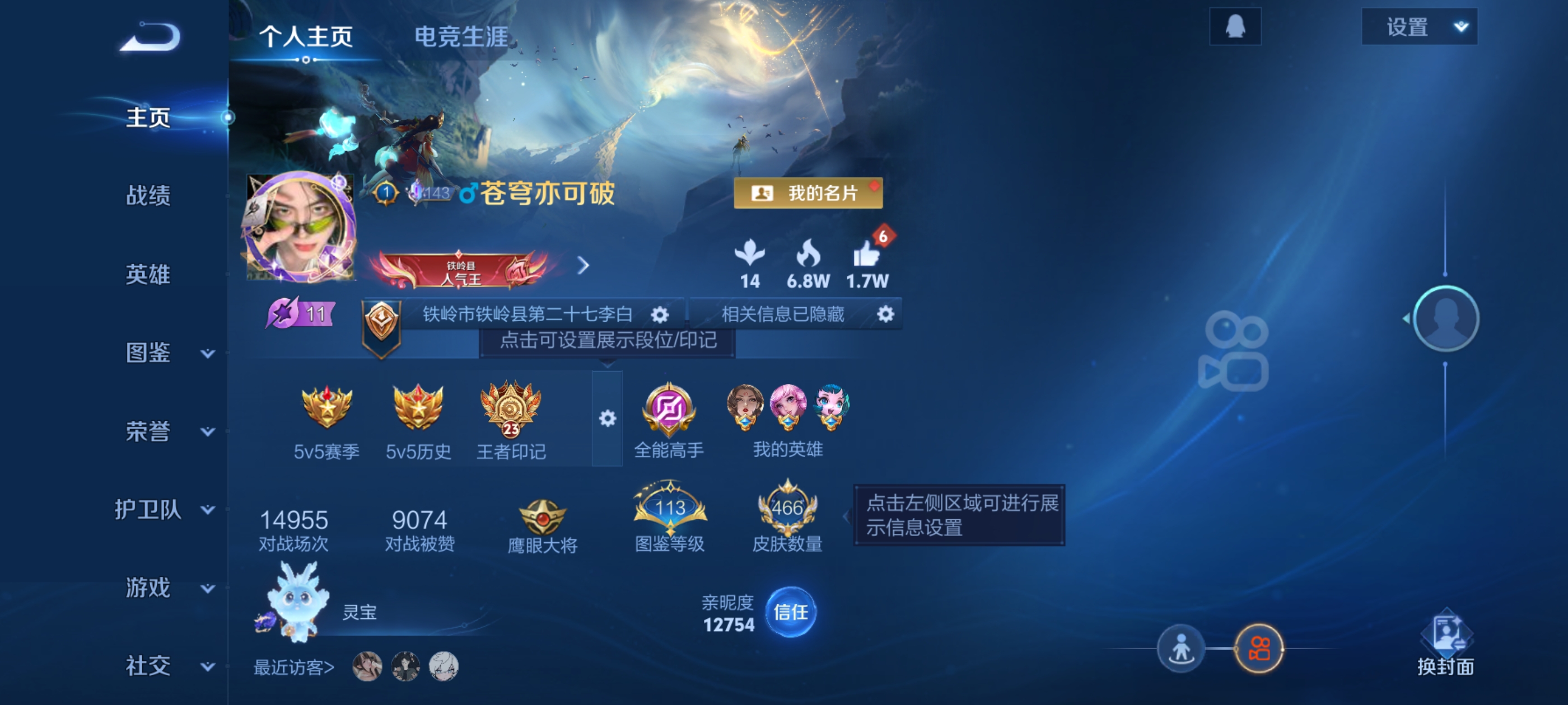 王者荣耀账号安卓QQDAS7931-(可二次) 安卓Q-V9（差41374到V10）-466皮肤5典藏2无双1珍品传说6