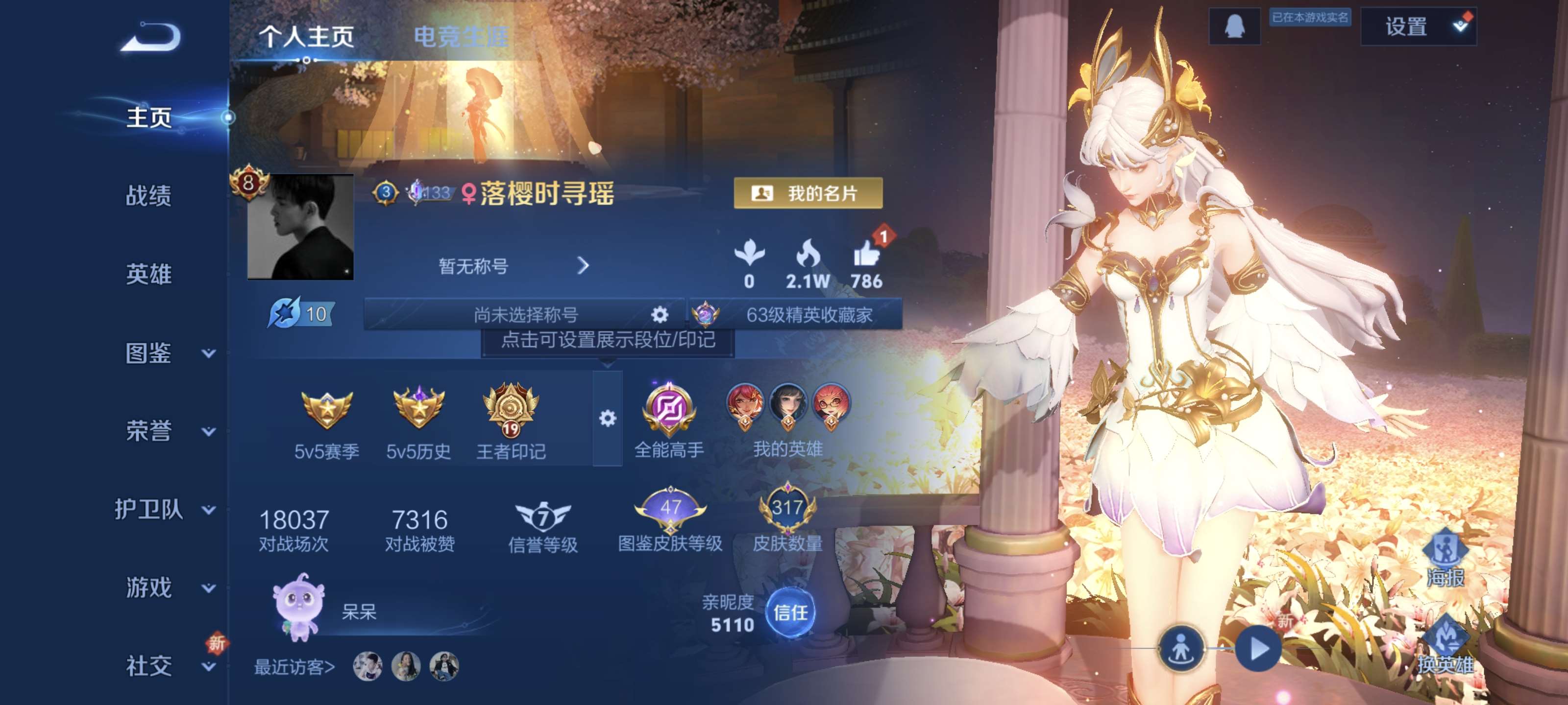 王者荣耀账号安卓QQ安卓Q【可二次】V8-127英雄-317皮肤-19王者印记（15传说 女号）金色仲夏夜 时之愿境【典