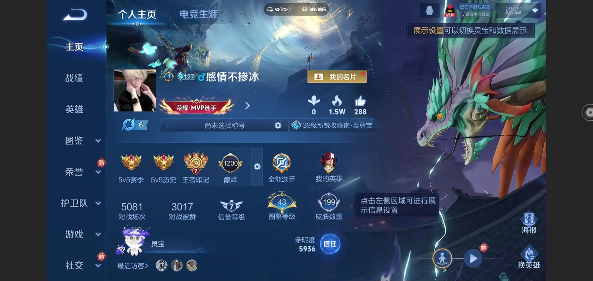 王者荣耀账号安卓QQ199皮肤1典藏7传说 打野23段 幸运值252 2星传说 幽冥之眼 星际治安官【典藏】 弑枪猎影 