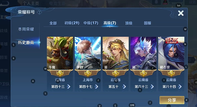 WZQM433390王者荣耀账号详情图4