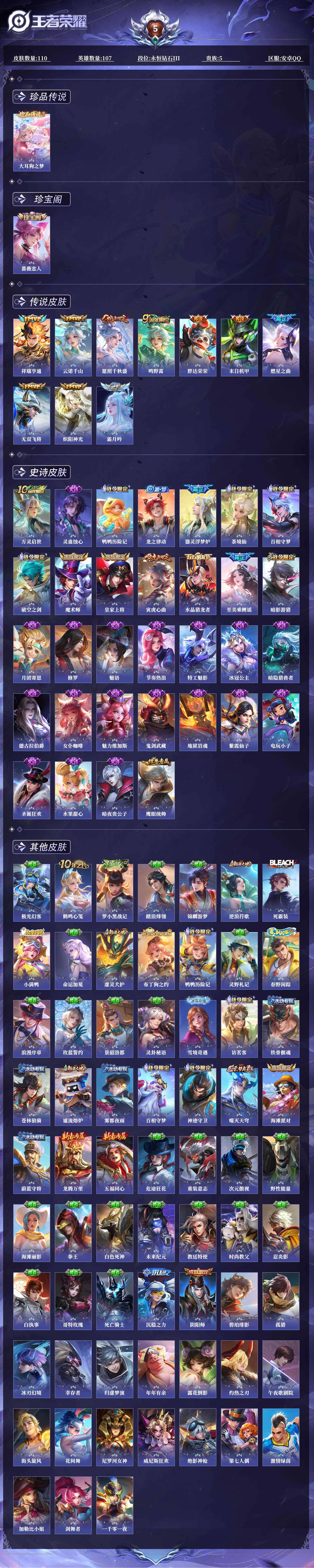 WZQM439325王者荣耀账号详情图3