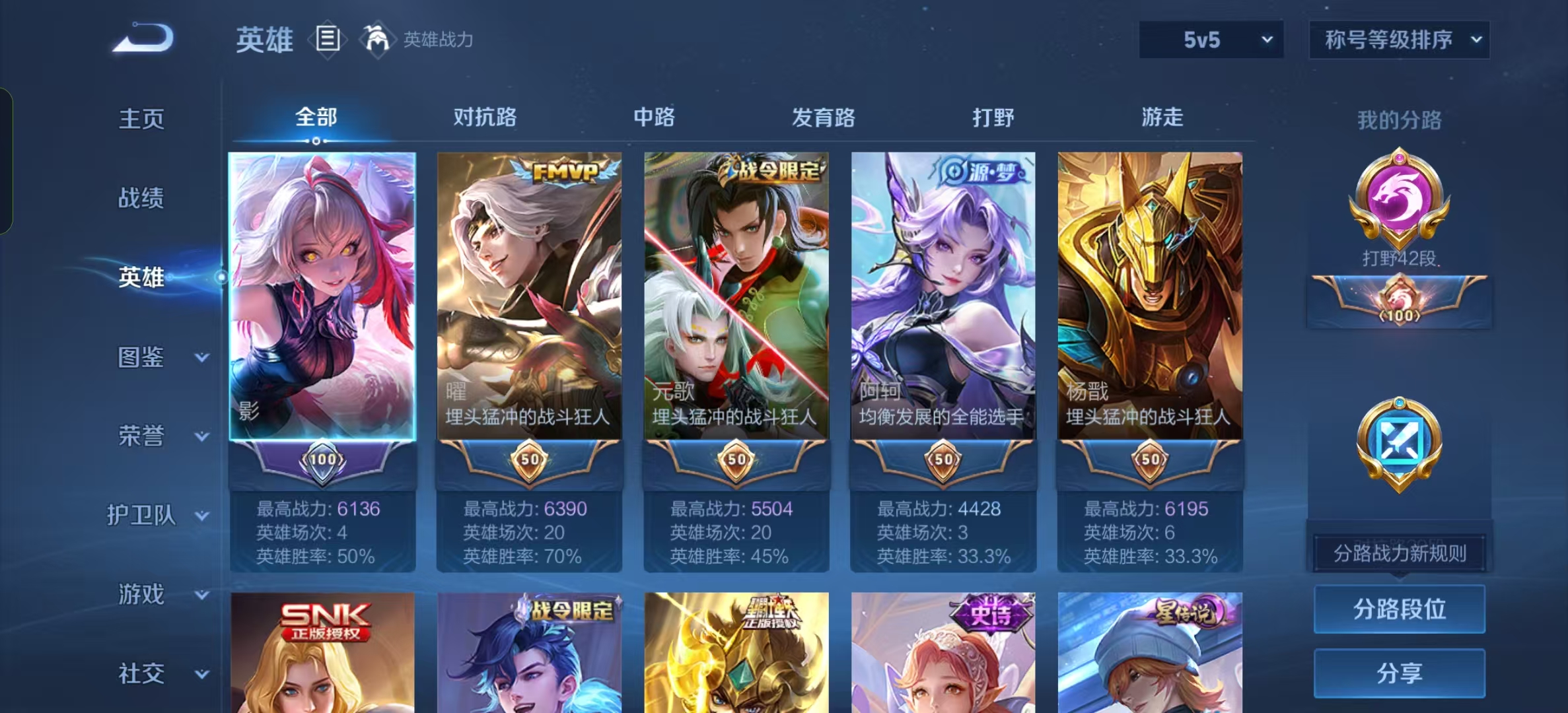 王者荣耀账号安卓QQ可立即换绑 ，不用等三天13241鸣剑·曳影 李白,【10 传说皮肤】云鹰飞将 曜,地狱之眼 宫本武