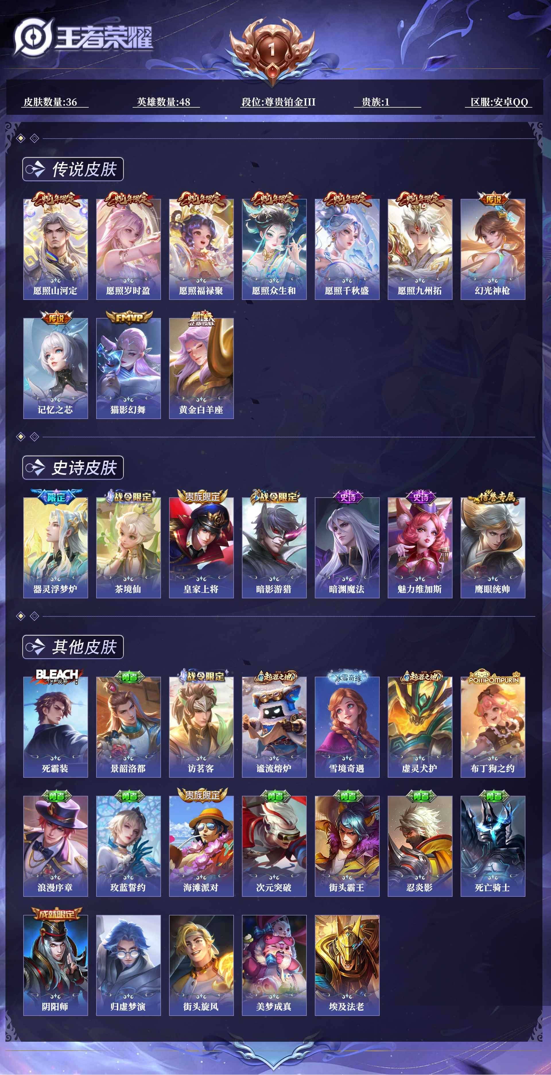 WZQM468233王者荣耀账号详情图13