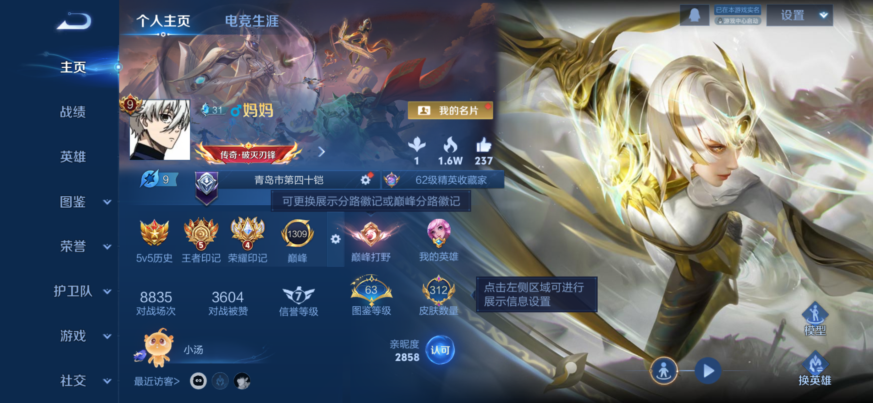 王者荣耀账号苹果QQ127英雄-312皮肤-4【秒换绑，无需等三天】V9-312皮肤-5王者印记 2星元幽冥之眼 金色仲