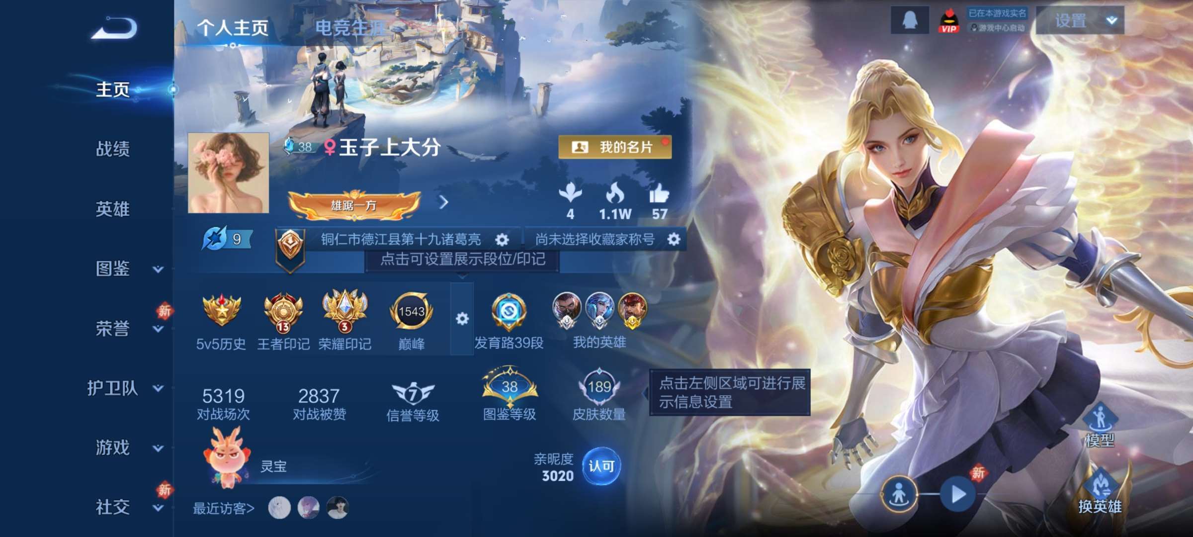 王者荣耀账号安卓QQ127英雄-189皮肤-7【秒换绑，无需等三天】V7-189皮肤 13印记 【银标万战艾琳 金标廉颇