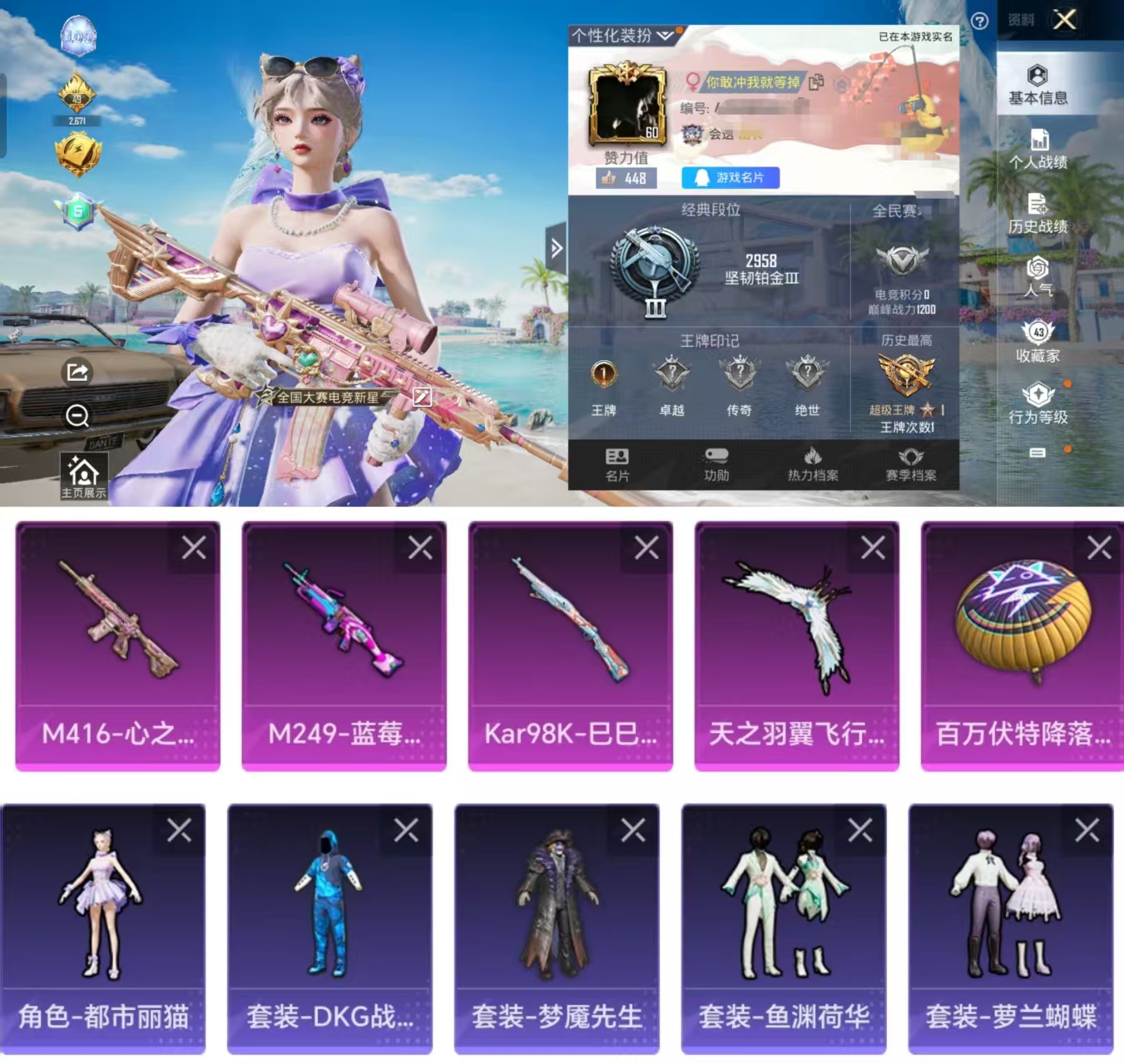 HPCMW484844和平精英账号详情图2