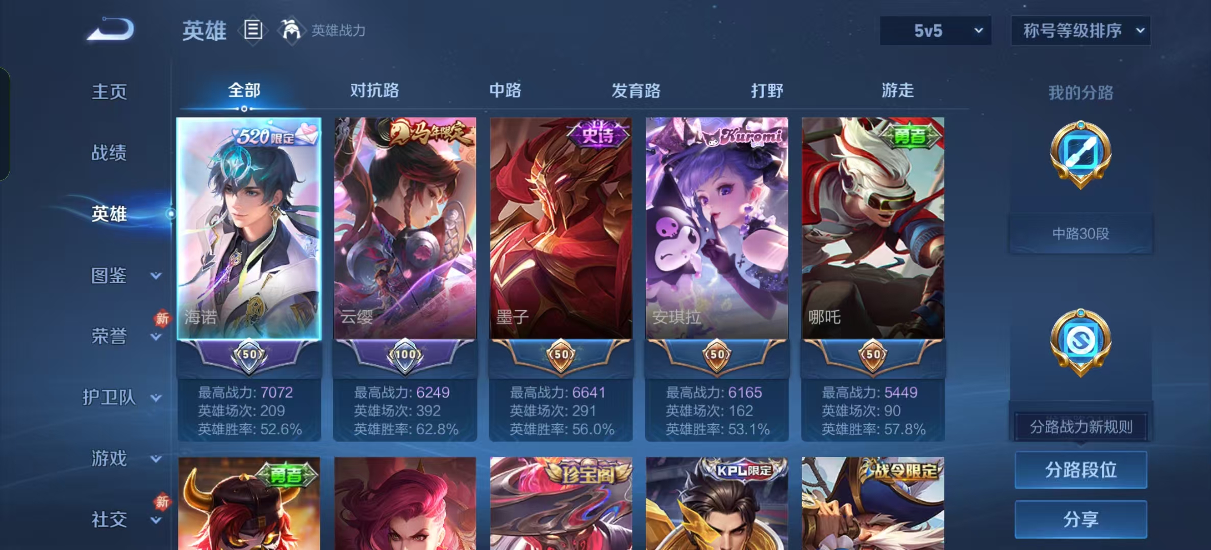 WZLX4223164王者荣耀账号详情图3 WZLX4223164王者荣耀账号详情图3