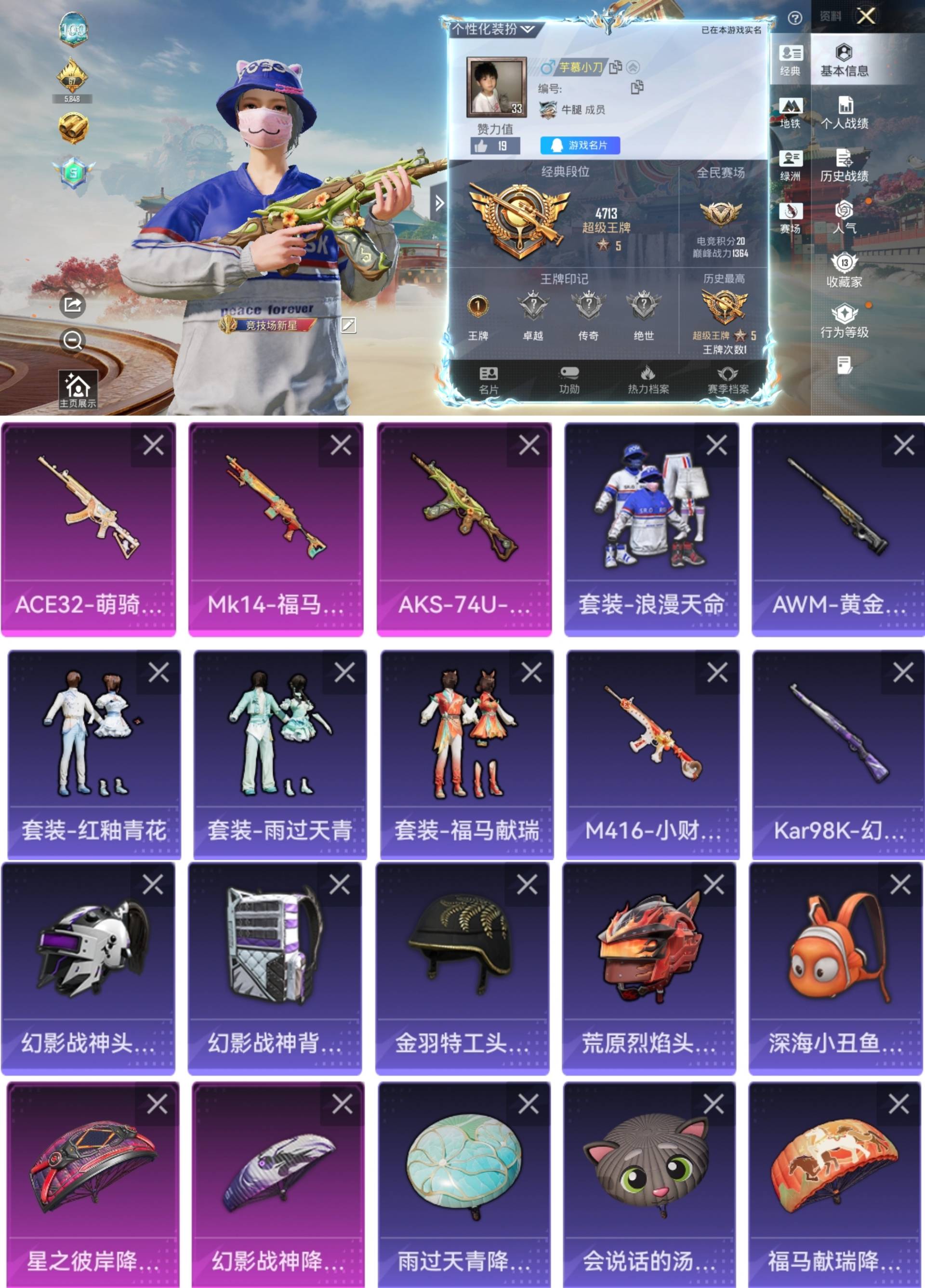 HPCMW4123863和平精英账号详情图2 HPCMW4123863和平精英账号详情图2