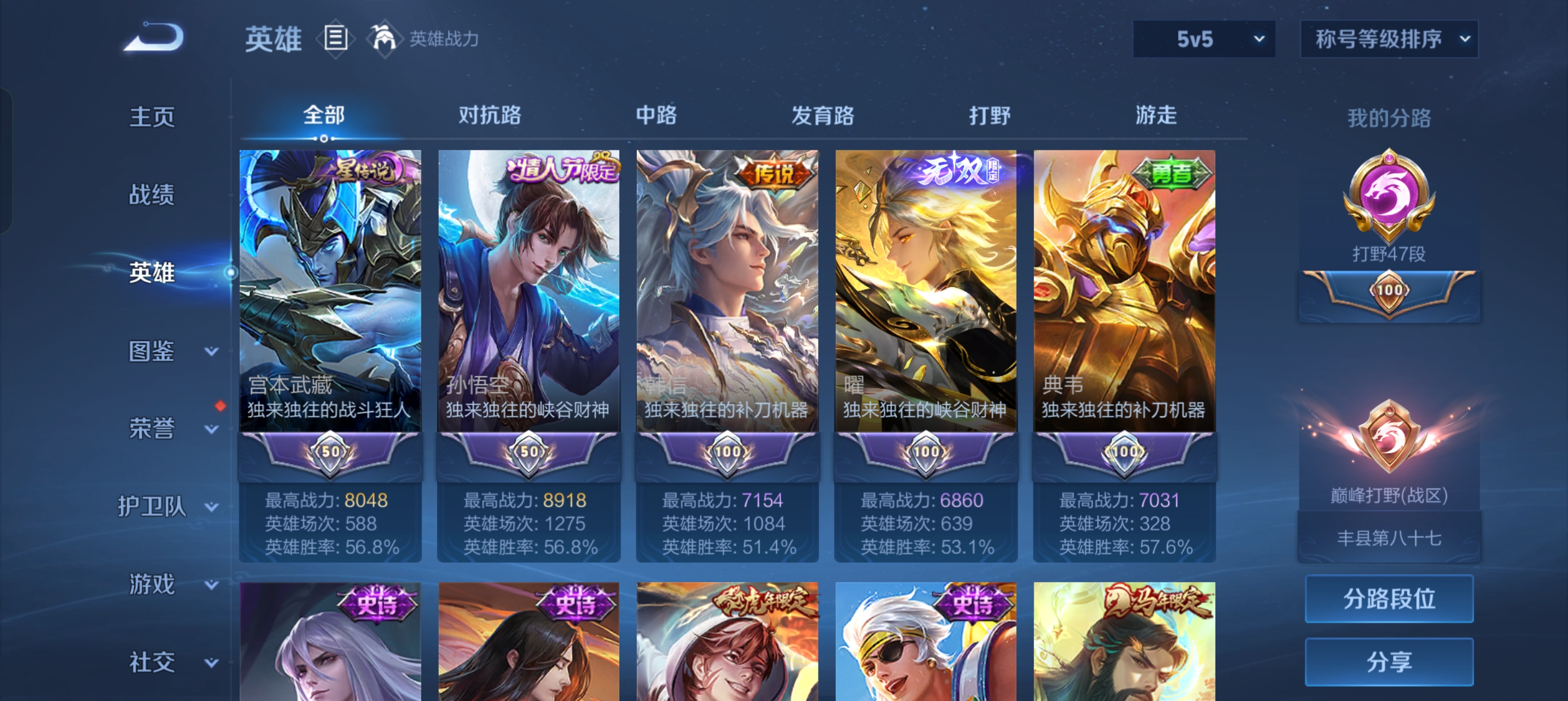 WZLX4326582王者荣耀账号详情图3