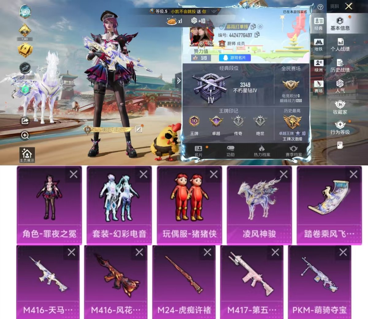 和平精英账号安卓QQ1载具-112套装-221枪皮-连体王者308皮肤2典藏皮肤2无双皮肤2珍品传说15传说实名: 可修