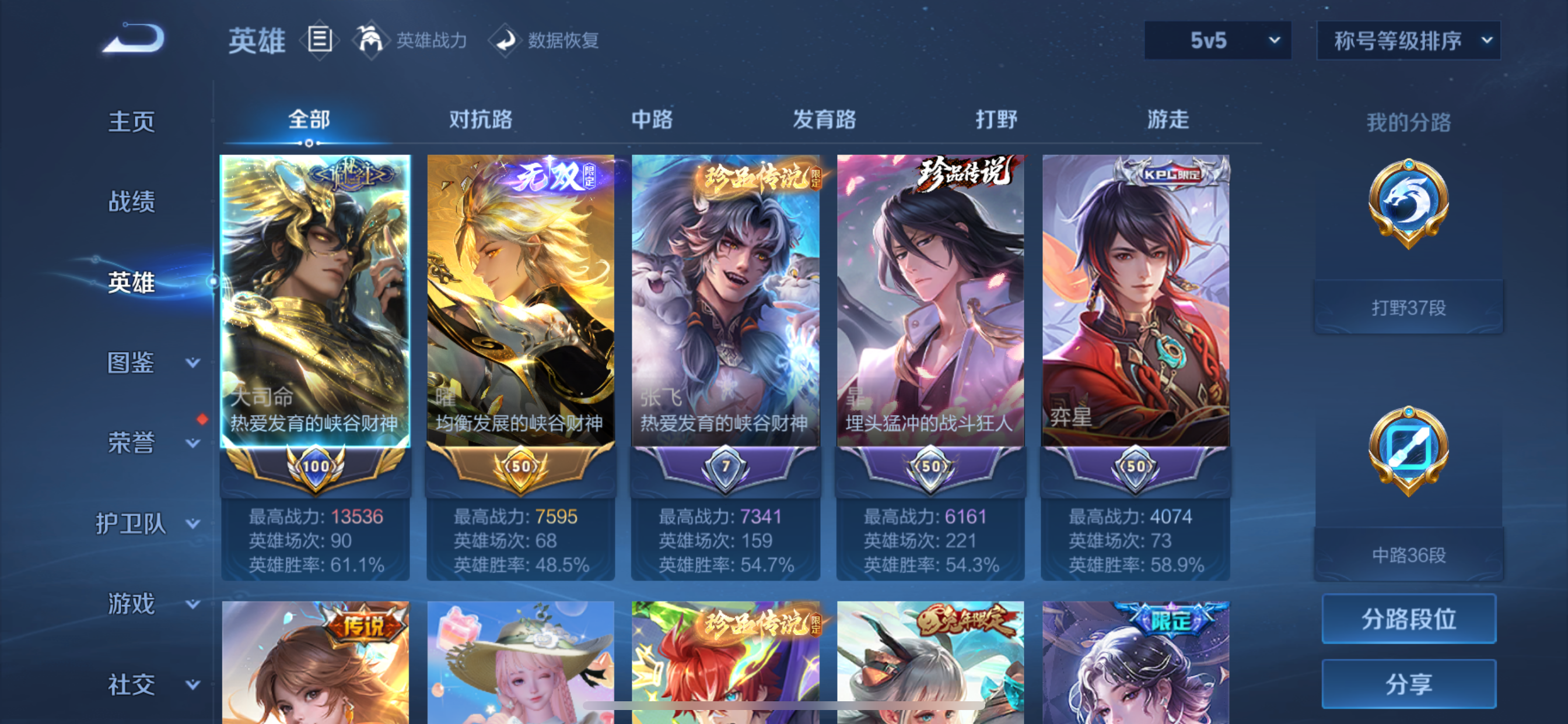 WZLX4326603王者荣耀账号详情图4