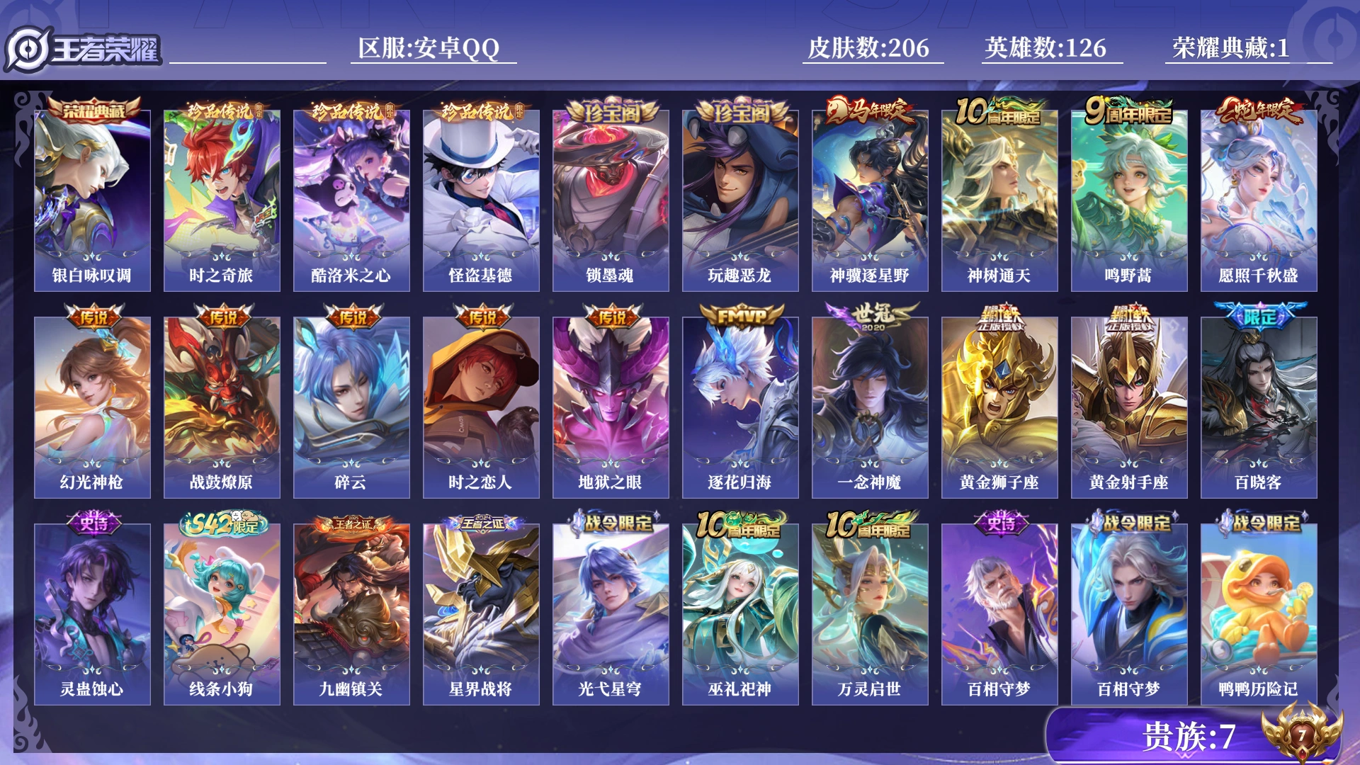 王者荣耀账号安卓QQ[18154100]0BCGAA可二次208皮肤水晶1珍品传说3传说16优质限定10
信用分正常 钱