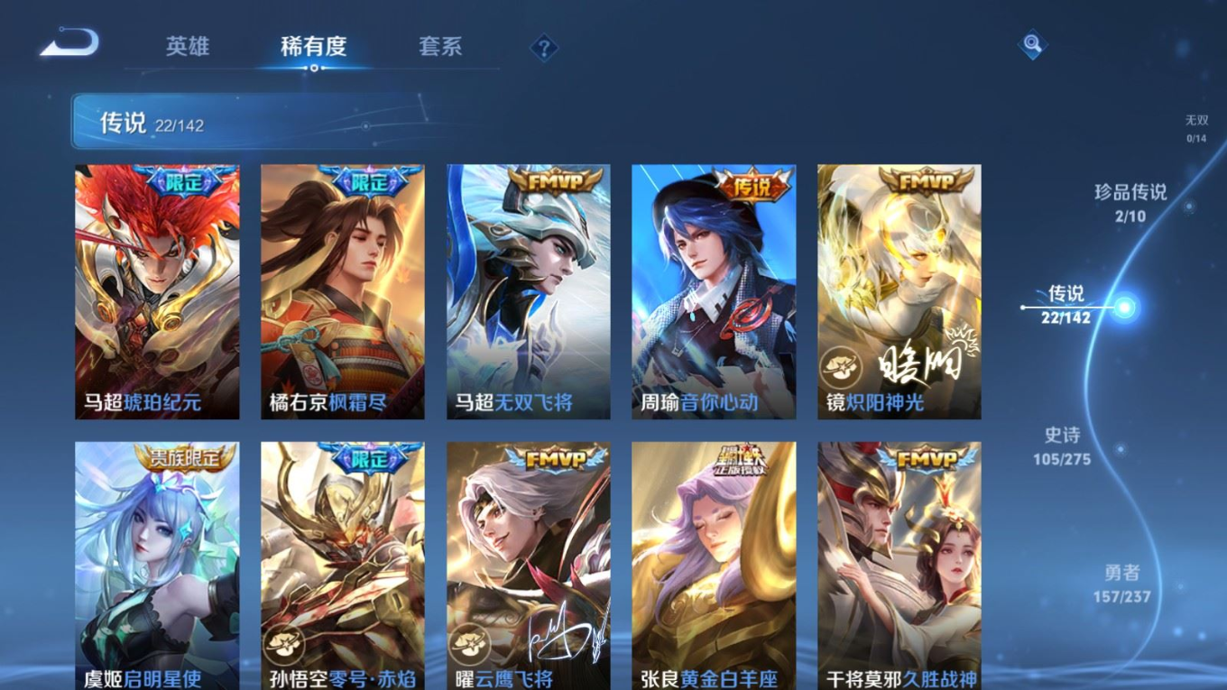 PX_2540731-128英雄-348皮肤-V8-1典藏2珍品传说22传说 打野33段 2星传说 零号雷霆 幽冥之眼 【全皮英雄】 司空震全皮 暃全皮 刘禅全皮 【典藏】 弑枪猎影 【珍品