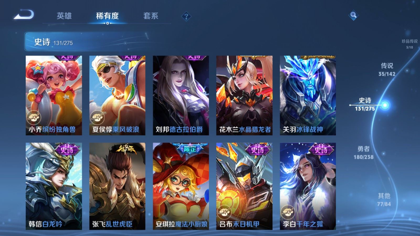 PX_2540975-128英雄-431皮肤--V9-2典藏3无双3珍品传说35传说 打野50段 对抗路40段 金标 韩信 李白 6星传说 破晓神光 寅虎·焰心 幽冥火 幽冥之眼 未来机甲 