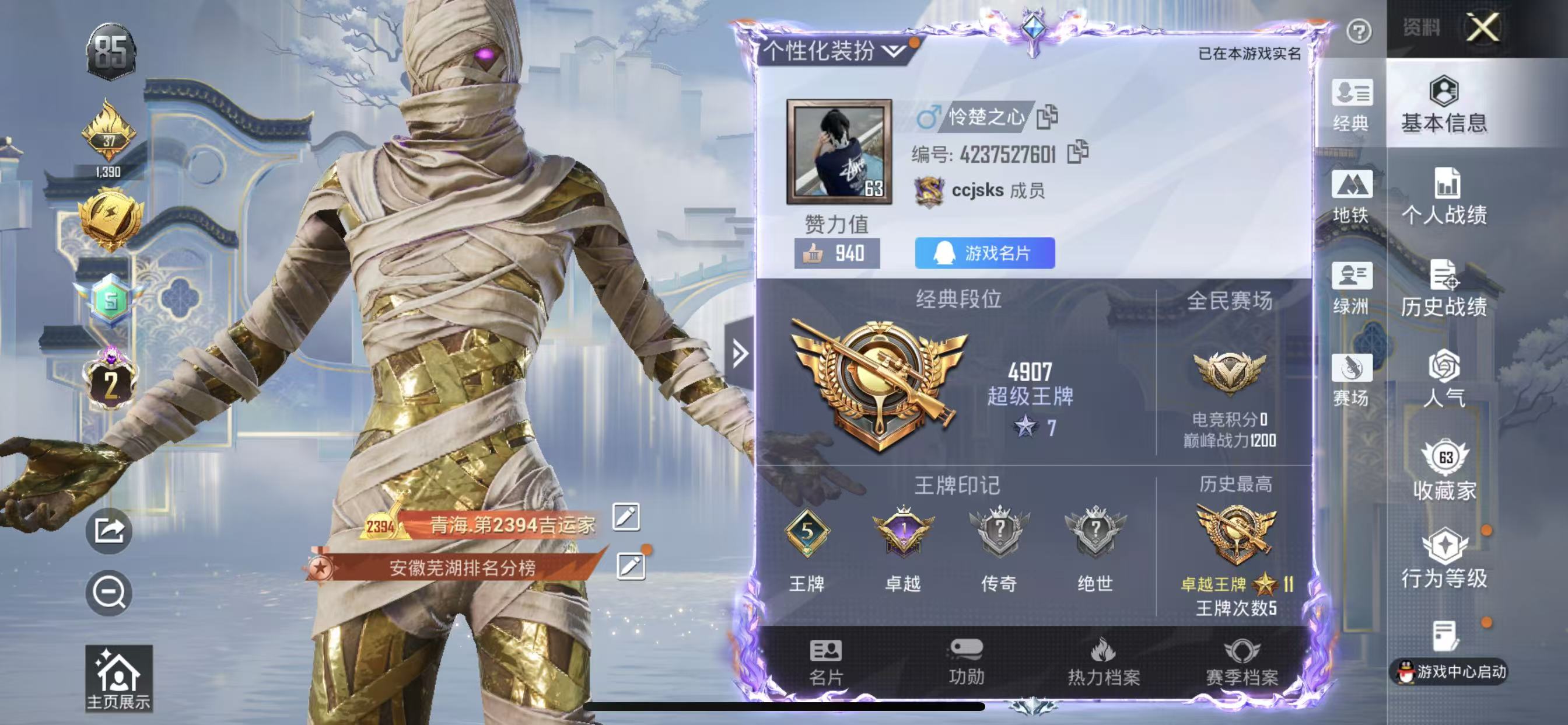 HPCMW4181500和平精英账号详情图4