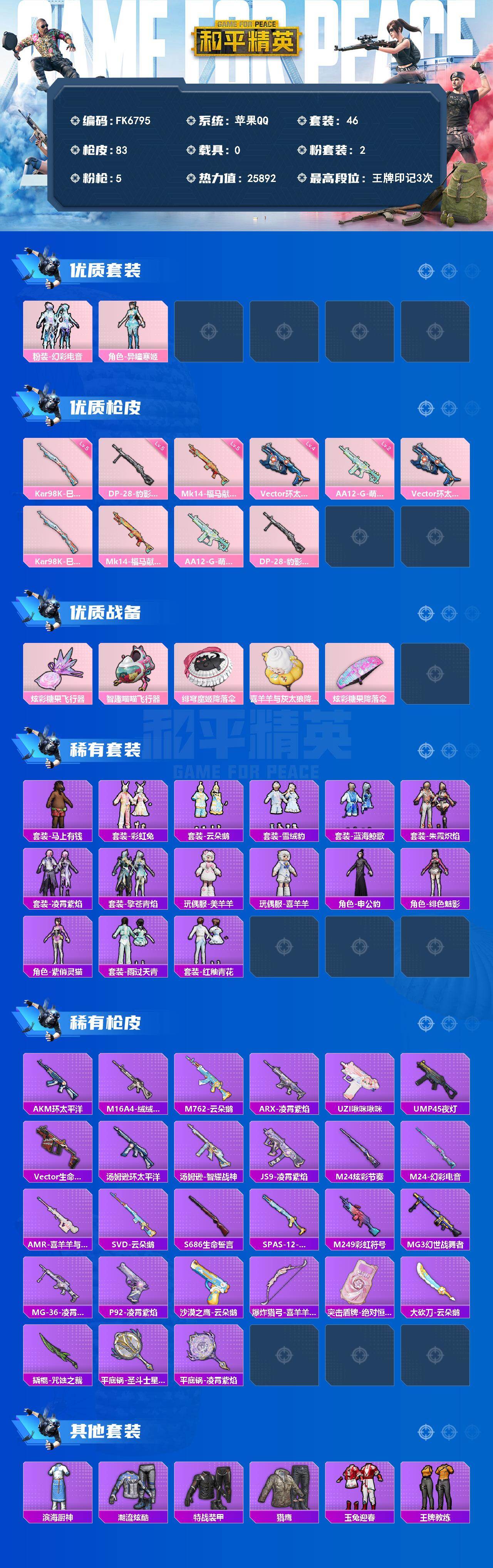 HPCMW4182959和平精英账号详情图2