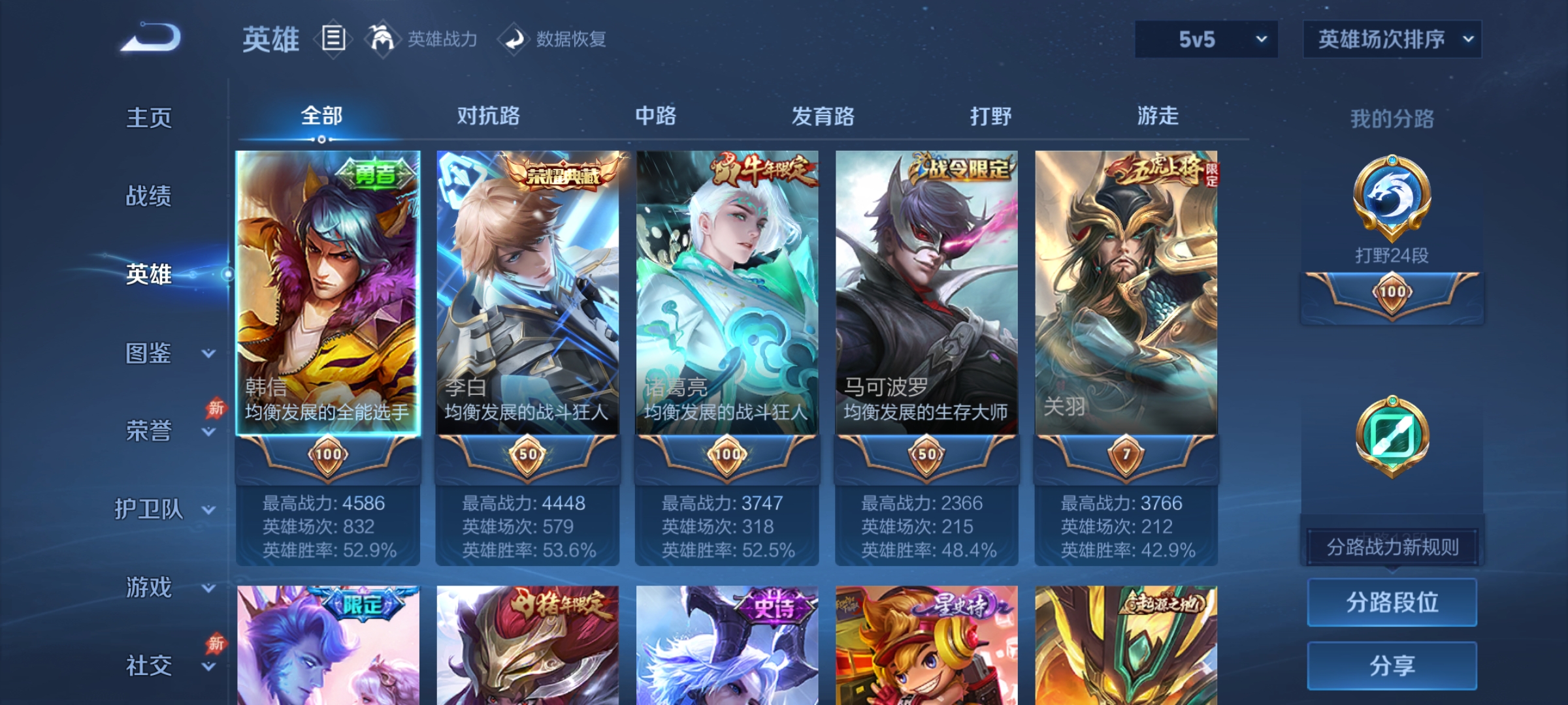 WZLX4327021王者荣耀账号详情图2