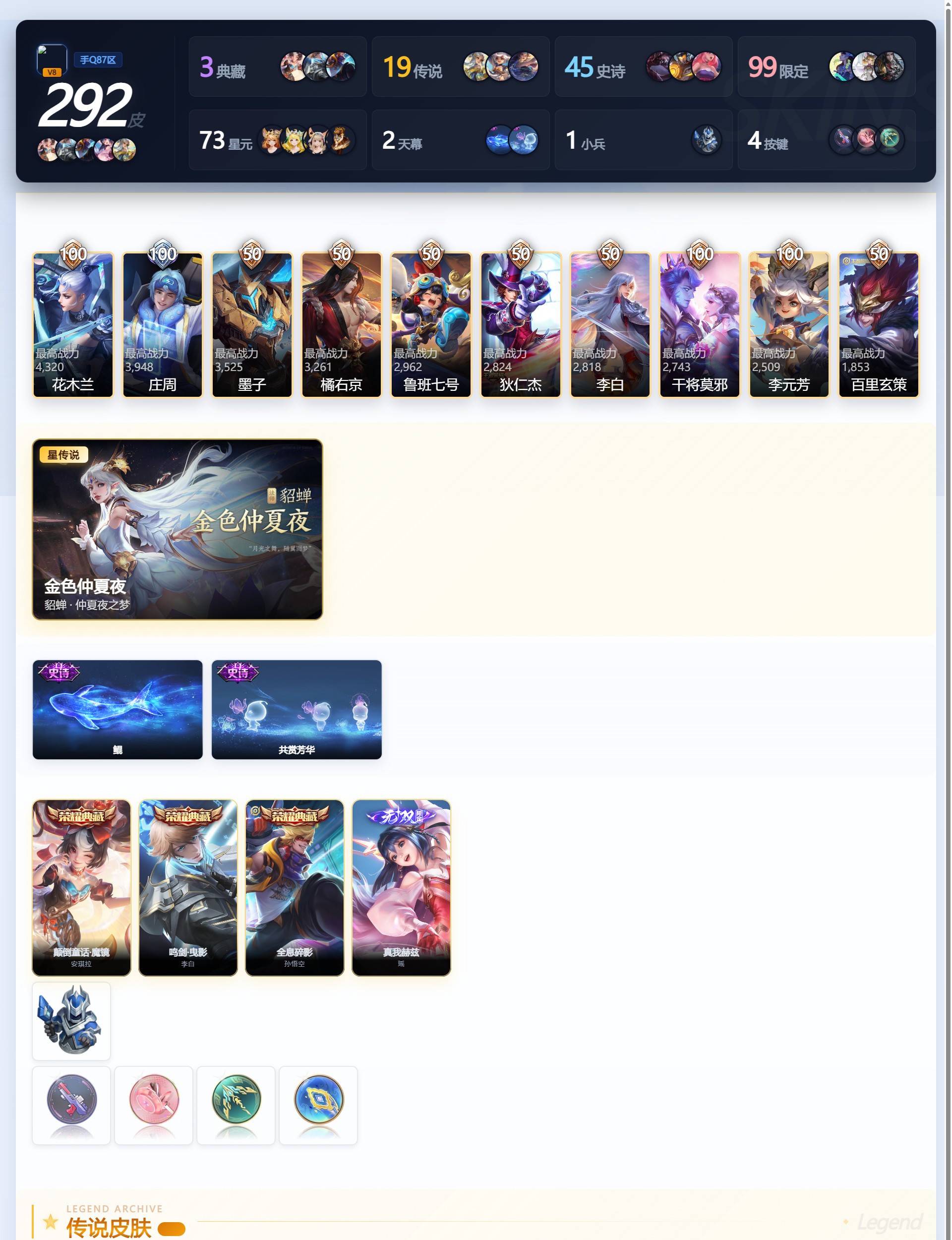 WZQM4333530王者荣耀账号详情图4