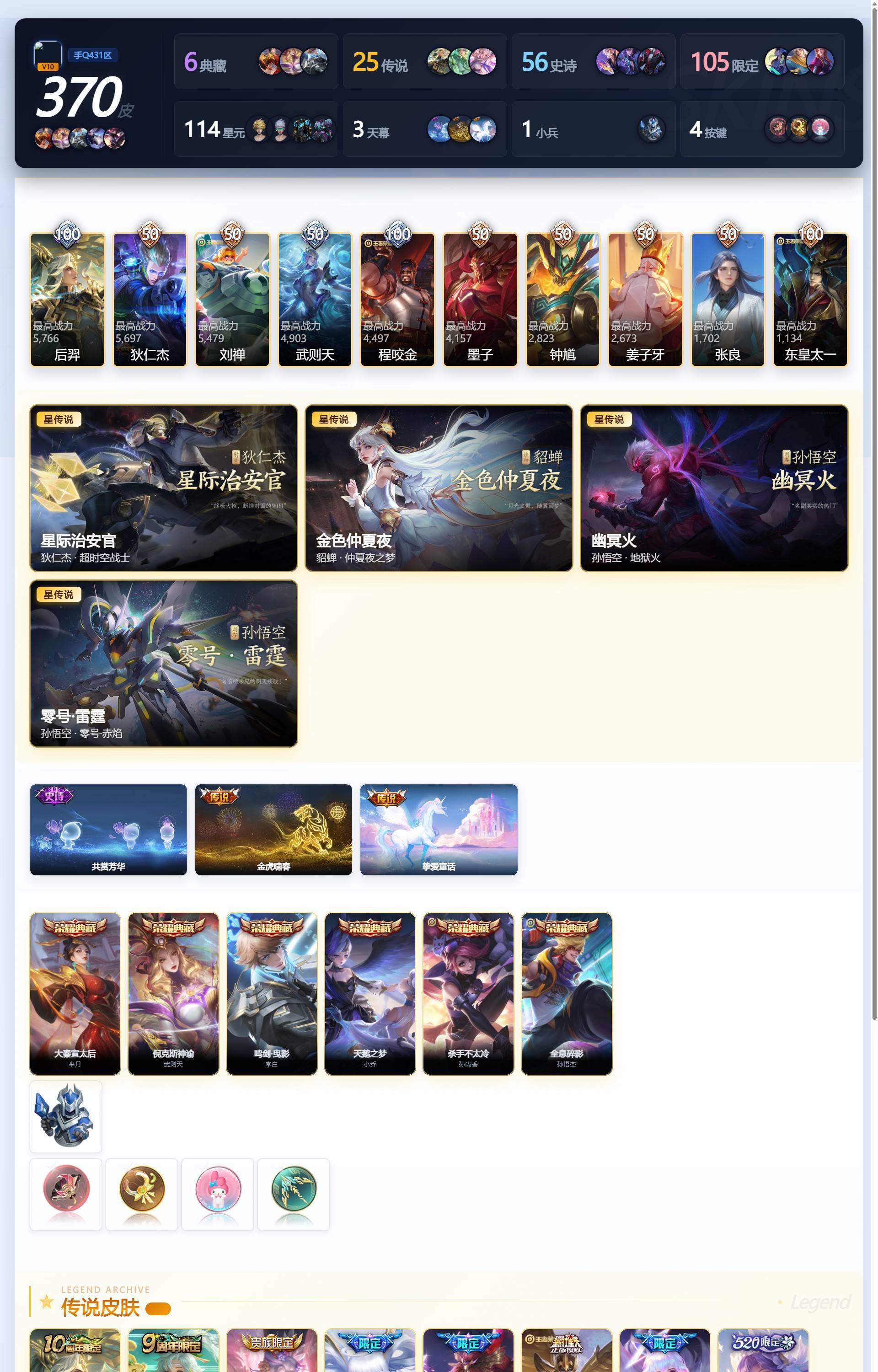 WZQM4335126王者荣耀账号详情图5