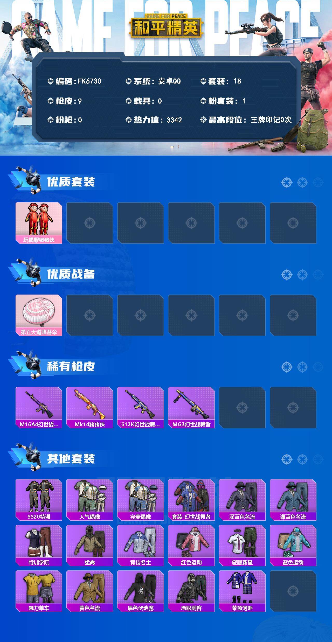HPCMW4218759和平精英账号详情图2 HPCMW4218759和平精英账号详情图2