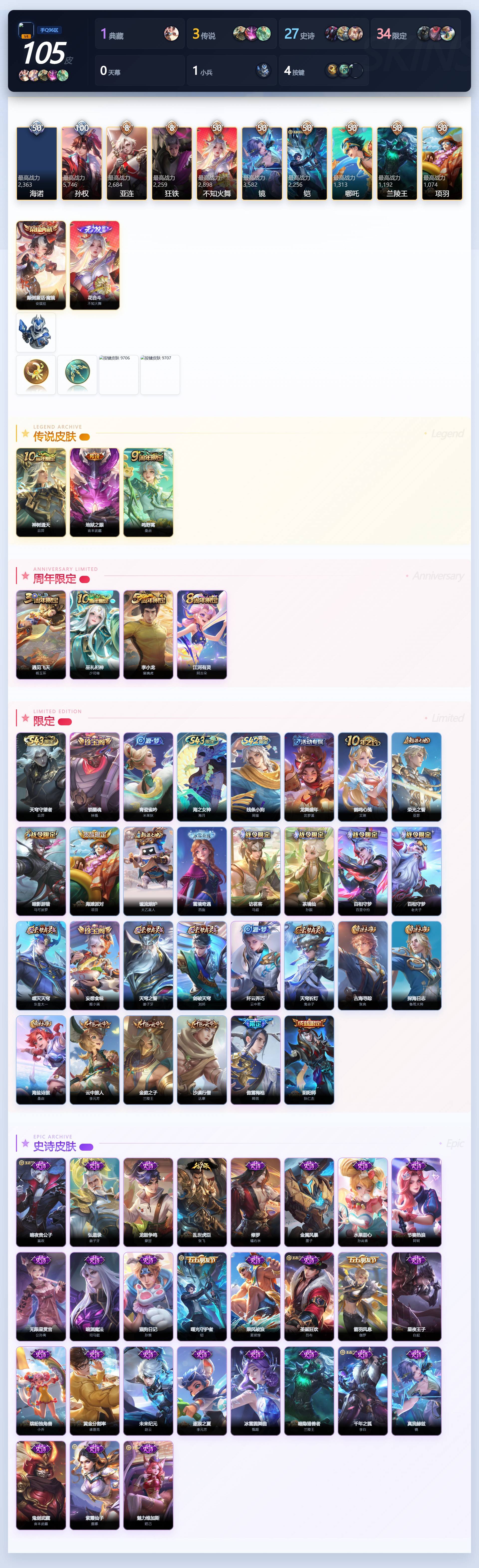 WZQM4456960王者荣耀账号详情图4