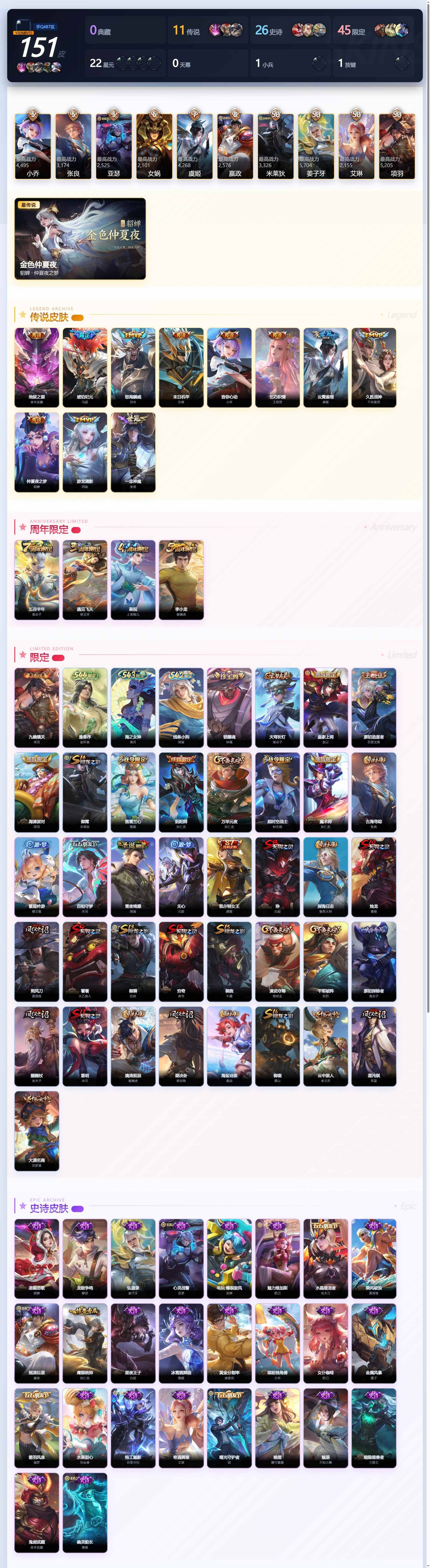 WZQM4538873王者荣耀账号详情图4 WZQM4538873王者荣耀账号详情图4
