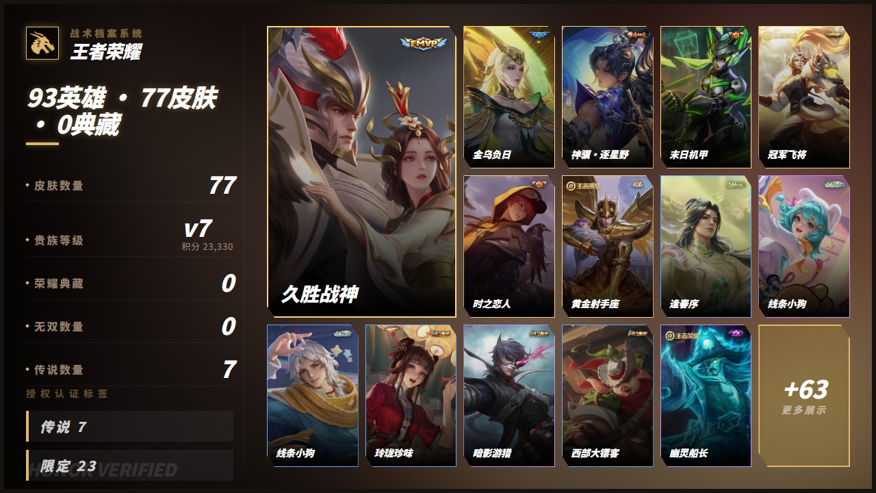 WZQM4548888王者荣耀账号详情图3 WZQM4548888王者荣耀账号详情图3