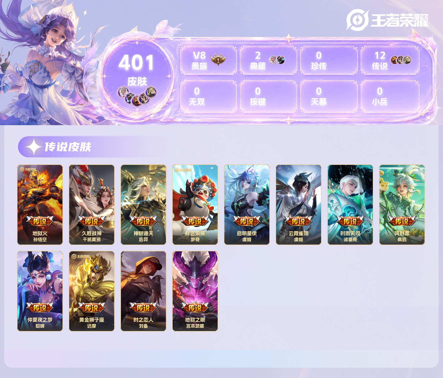 WZQM4619137王者荣耀账号详情图3
