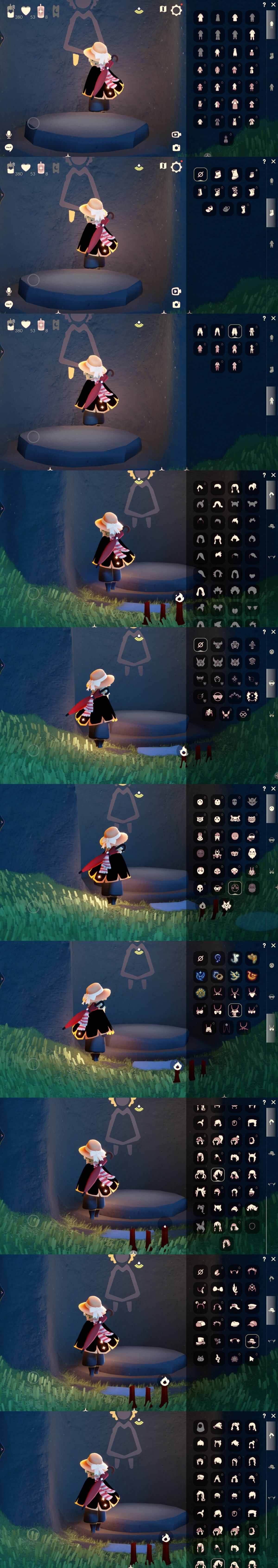 光遇账号vivo渠道服vivo服 可直接换绑 详情请看衣柜截图 彩染季，青鸟季，双星季，迁徙季，致梵高季，狂欢半，海洋裤，蛇年裤子，搓澡巾，紧身裤，武士裤，雪人裤，矮人面具，黄鼠狼，白色条纹面具，蒙眼面巾，黑脸，公主，书