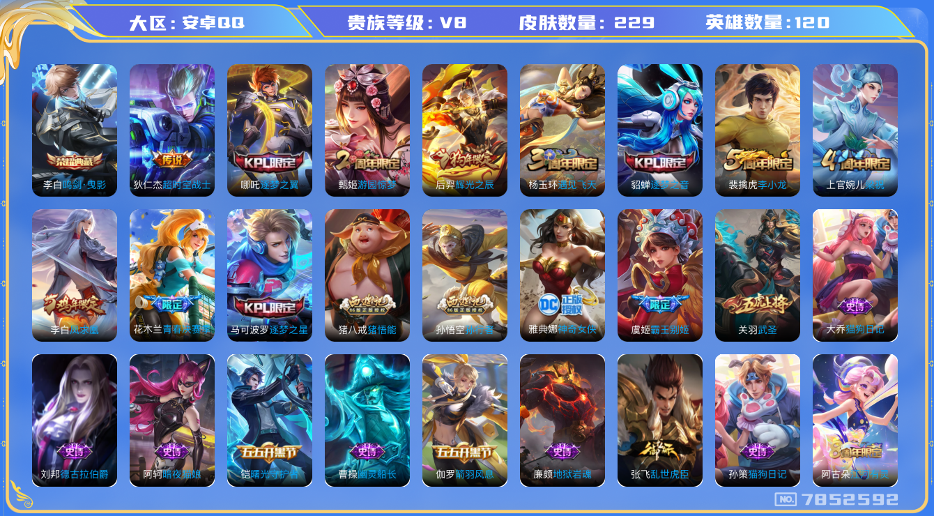 WZQM3103956王者荣耀账号详情图12