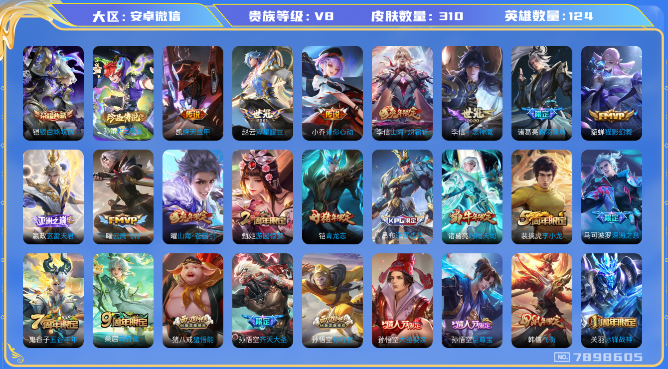 WZQM3108226王者荣耀账号详情图14